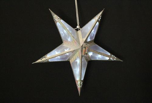 Foldable PVC Silver Hanging Star Light with Battery Box System 1