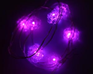 Copper Wire Purple Light String with Battery Box