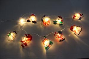 Battery Light String with Paper Christmas Icons