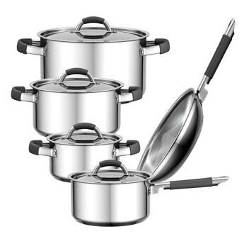 Stainless Steel Cookware with soft touch handle System 1