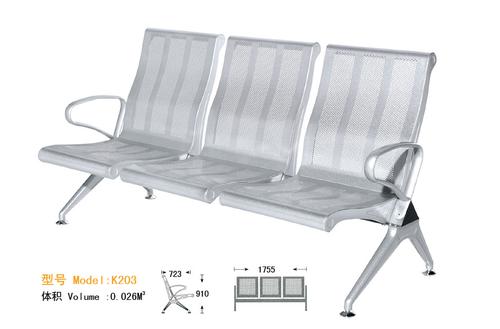 WNACS-THREE SETAS METAL POWDER PAINTED AIRPORT WATIING CHAIR WITH HIGH BACK System 1