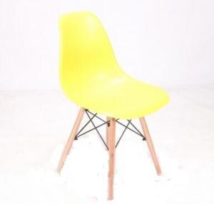 Plastic Garden Chair with Wood Legs System 1
