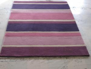Hand Tufted Wool Carpets with Stripe Design and Good Quality