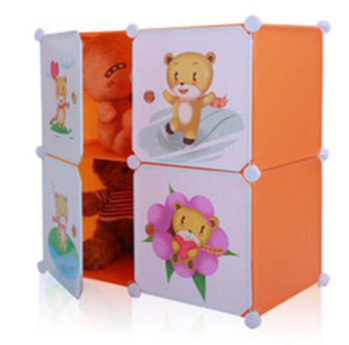 Four Cubes DIY Plastic Children Toys Storage Cabinets System 1