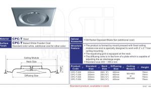 CPC  Plate-Type 2 Feet Square Ceiling Diffuser System 1