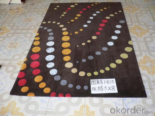 Black Round Design  Hand Tufted Living Room Rugs System 1