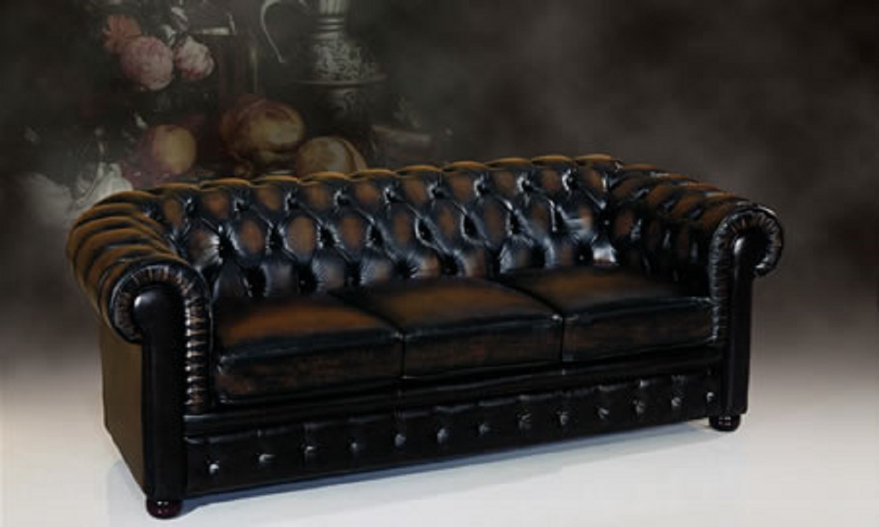 Classic chesterfield sofa imported leather