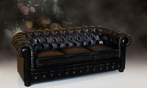 Classic chesterfield sofa imported leather System 1