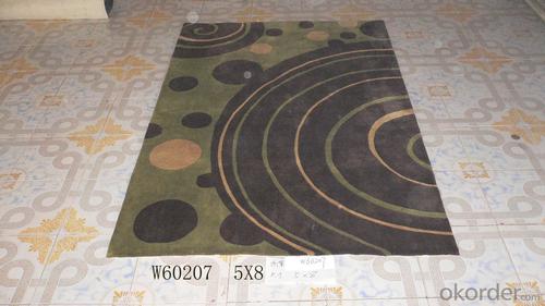 Black Green Cycle Pattern Handmade Acrylic Carpets System 1