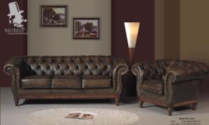 Classic chesterfield sofa real leather