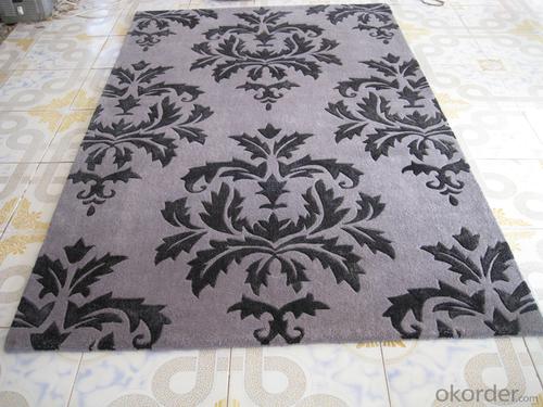 Grey Flower Shape Hand Tufted Floor Carets System 1