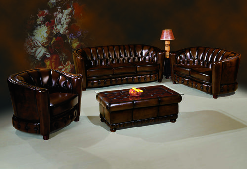 Classic chesterfield sofa Italian leather System 1