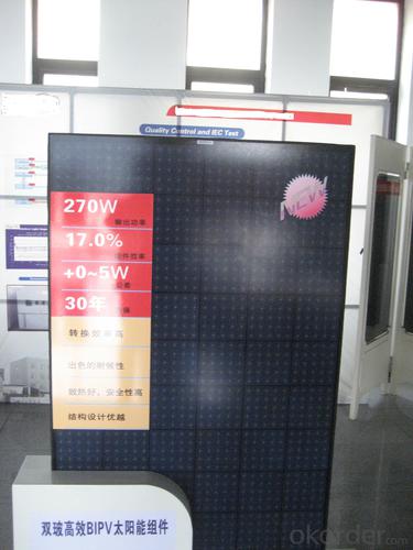 Double glass efficient BIPV solar module System 1