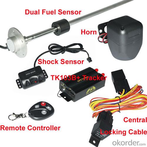 New arrival GPS Tracker TK103B with dual fuel sensor,central lock system System 1