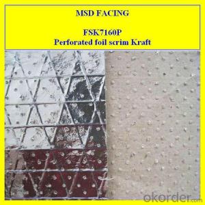 FSK7160P Perforated Aluminum Foil Laminated to Kraft Paper Reinforced by Scrim
