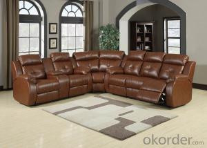 Modern recliner sofa Chinese leather 6 seater