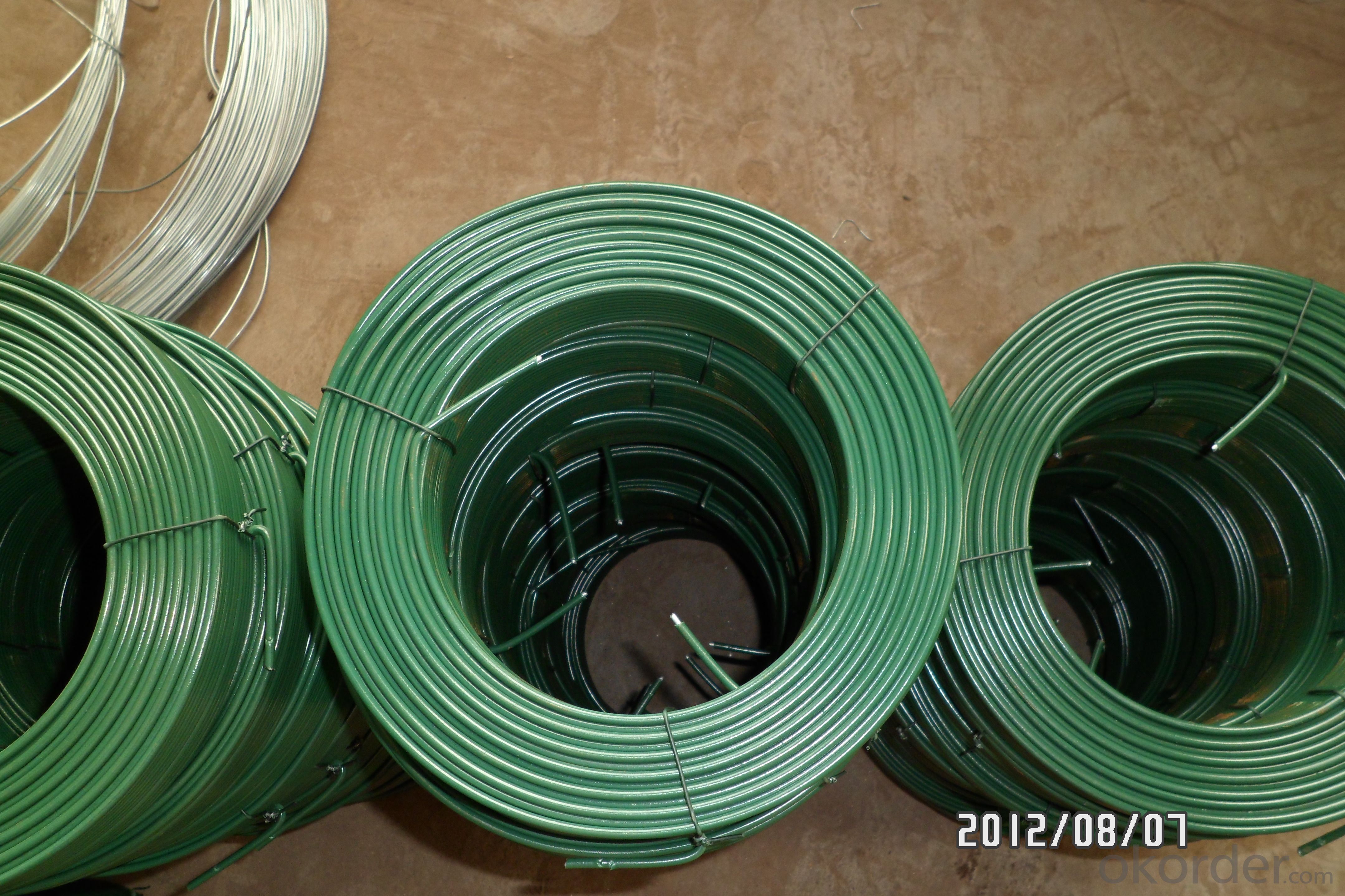 Green PVC Coated Electro Galvanized Wires in Different Gauges