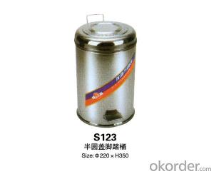 S122 Semicircle stainless steel trash can System 1