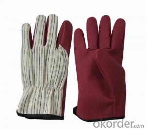 pvc diotted cotton glove