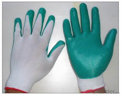 Nylon liner whited PU coated nylon glove System 1