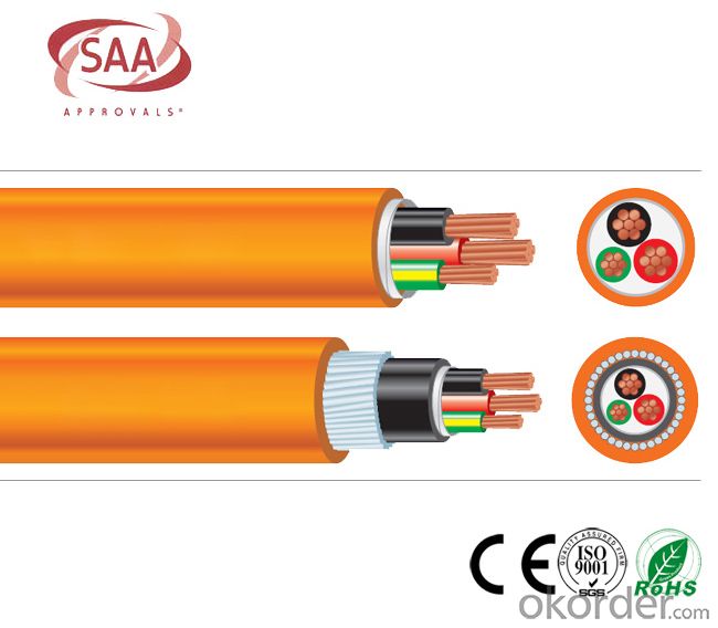 Circular Cables PVC 600/1000V 2C+E SWA Copper Orange cable as per  AS/NZS 5000.1