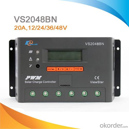 Solar Controllers Ocala PWM Solar Charge Controller with LCD Display 20A, 12/24/36/48V, VS2048BN System 1