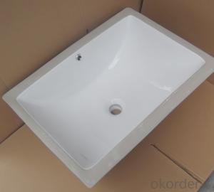 white ceramic stone under counter basin 23-inch E-1801