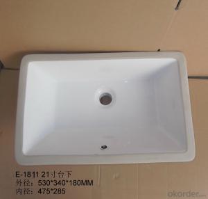 square white ceramic basin audience 21-inch System 1