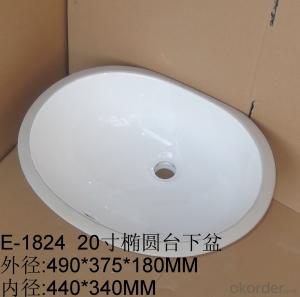Chamfered ceramic wash basins 20 inch