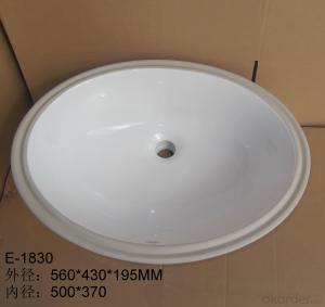 Grooved undercounter 22-inch basin