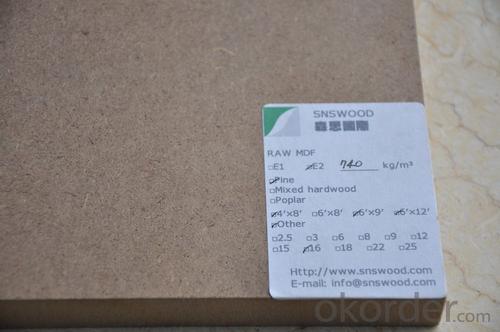 Exterior MDF Board Medium Density Fibre Board Plain MDF 1830*2440*3mm System 1