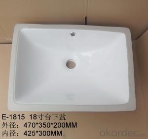 white ceramic stone under counter basin 18-inch