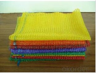 Mesh bag for vegetables red yellow