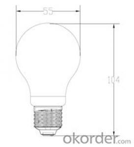 LED bulb, E27 screw-on, MØ45mm*104mm, 3.5W, 8leds, SMD2835, 250-350lm, White 5500-6500K, Ceramics+Glass