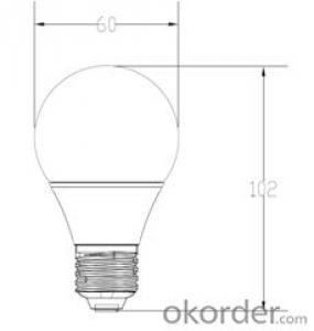 LED bulb, E27 screw-on, AØ45mm*90mm, 3W, 7leds, SMD2835, 250-300lm, White 5500-6500K, Aluminum+Plastic