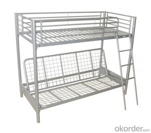 metal bunk bed with a sofa bed