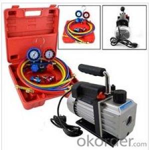 Rotary Vane Vacuum Pump + R134A Diagnostic Testing Charging Manifold