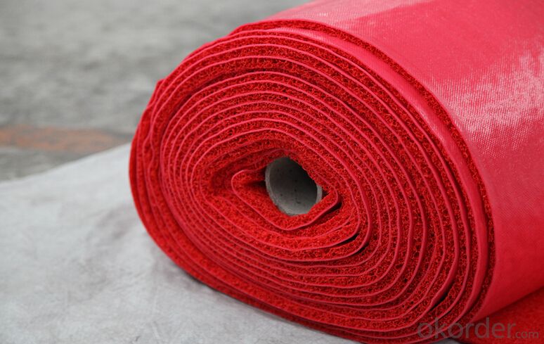 PVC coil mat and roll( carpet), red pvc carpet roll