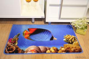 Good Quality Nylon Printed Carpet with Fish Pattern