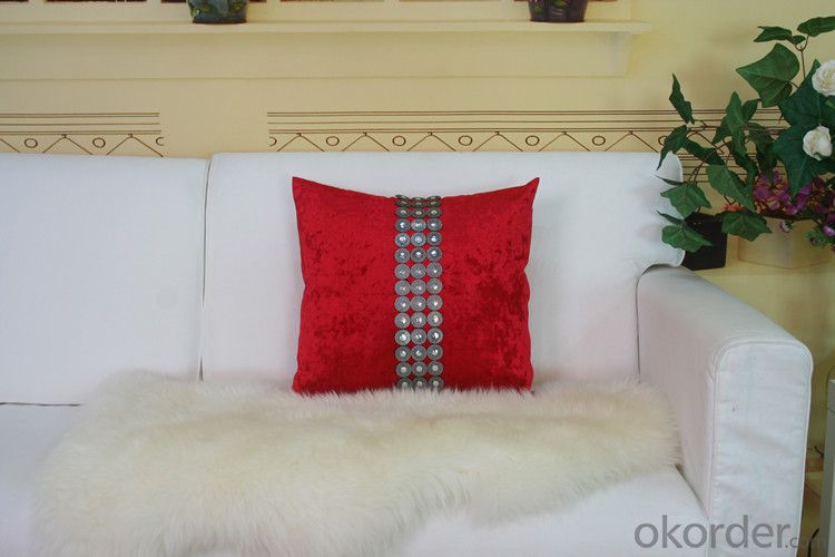 Red Color Cotton Pillow Case System 1