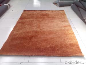 High Quality Brown Color Hand Tufted 150 Viscose Polyester Shaggy Carpet System 1