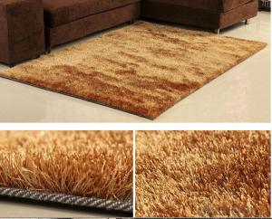 Hot Sale Polyester Shaggy  Rug With Yellow Color System 1