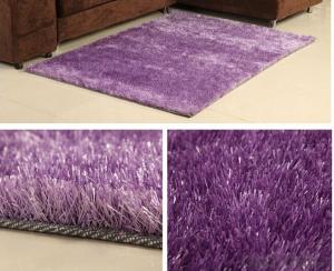 Purple Plain Color Hand Tufted  1200D  Korea  Viscose Carpet System 1