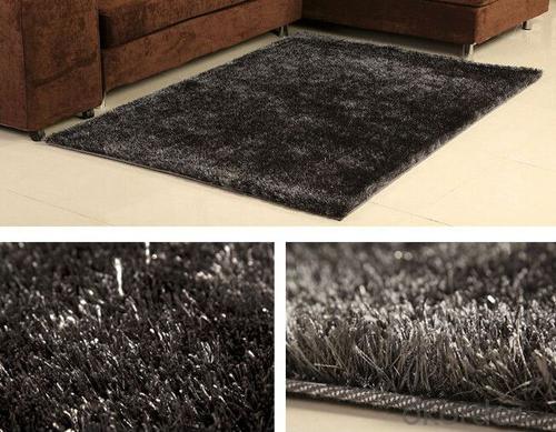 Good Quatlity Grey Color Polyester Shaggy  Rug System 1