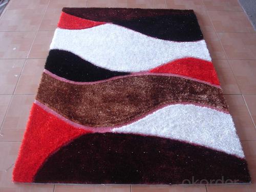 Stripe Pattern Hand Tufted Polyester Shaggy Carpet System 1