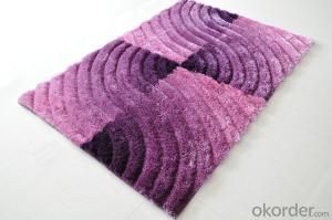 Purple Color  Hand Tufted Polyester 3D  Shaggy Carpet