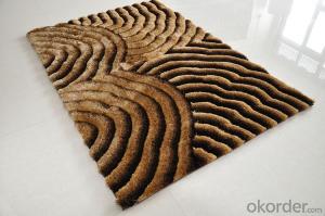 Hot Sale Brown Color Hand Tufted 3D Pattern Polyester Shaggy Carpet