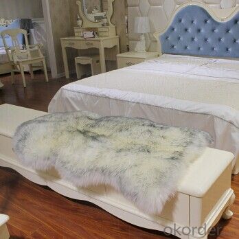 Soft Grey Color  Shaggy Sheepskin Carpet