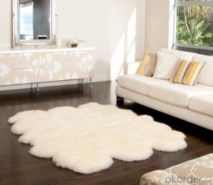 Long Hair Pure White Australia Sheepskin Carpet