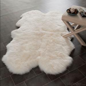 Double Size Pure White Australia Sheepskin Rug Used in Bedroom